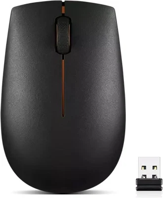 Lenovo 300 Wireless Mouse – Computer for PC, Laptop with Windows Black  - Image 1 of 4