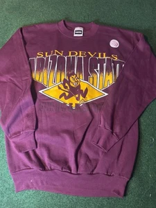 Vintage 90’s Arizona State Sun Devils Men’s Embroidered Tultex Sweatshirt Size L - Picture 1 of 5