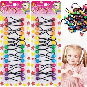 Soportes de cola de caballo 28 piezas 12 mm burbuja doble cuentas para niñas - lazos para el cabello con bolas en - Imagen 1 de 12