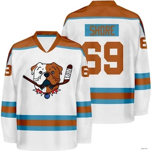 Camisa de hockey personalizada Shoresy 69 Sudbury Blueberry Bulldogs estampada toda - Imagen 1 de 6