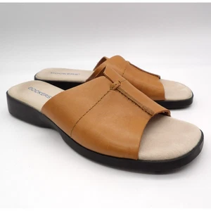 Dockers Daytona Tan Leather Slide Sandals Women’s 6M Comfort Summer Shoe - Picture 1 of 10