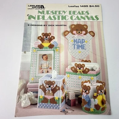 Leisure Arts Nursery Bears in Plastic Canvas Leaflet 1495 - Image 1 of 2