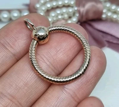 Genuino Pandora Oro Rosa O Anillo Colgante Tamaño Pequeño 💕 ALE MET   Foto 1 de 4