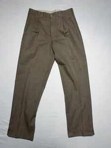 Pantalones Savane Process 2000 tinte profundo marrón algodón plisado sin arrugas 33x30 - Imagen 1 de 6