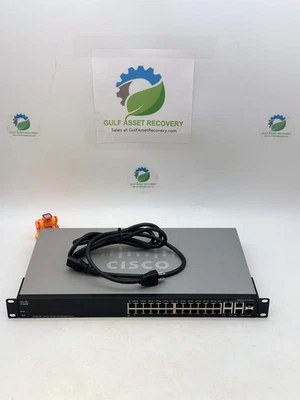 Cisco SF300-24P 24-Port 10/100 PoE Managed Switch w/ Pwr Cord (Used) - Image 1 of 4