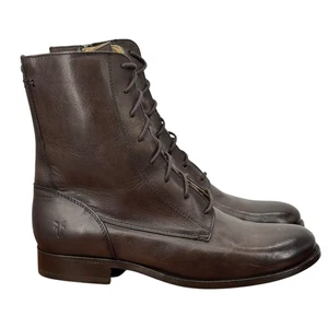 Botas con cordones Frye Melissa NUEVAS 8.5 para mujer marrón vintage cuero combate victoriano - Imagen 1 de 13