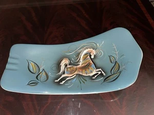 Vintage Sascha Brastoff Ceramic Ashtray F8 Horses Modern Mid Century - Picture 1 of 17