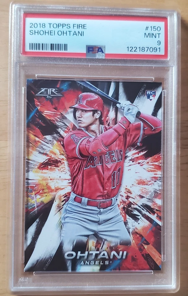 2018 Topps Fire SHOHEI OHTANI #150 RC PSA 9 Angels, Los Angeles Dodgers - Image 1 of 1