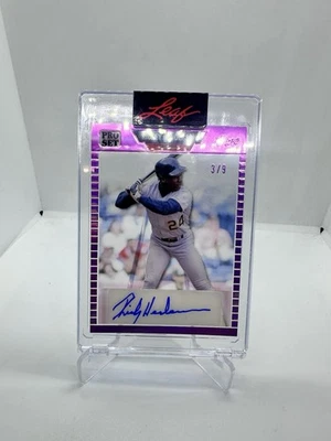 2023 Leaf Pure (1989 Pro Set design) Rickey Henderson Autograph /9 - Image 1 of 2