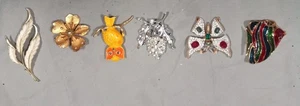 6 Vintage High-End Kostüm Broschen Anstecknadeln mit Schmetterling Engel Fisch 2" - Bild 1 von 2