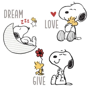 Bedtime Originals Snoopy Love Wall Decals/Stickers w/ Woodstock, Stars, & Moon - Picture 1 of 4