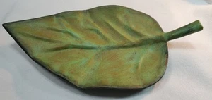 Porta caramelle bigiotteria foglia metallo massiccio decorazione autunnale floreale 13,5 x 7 - Foto 1 di 8