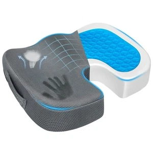 Gel Seat Cushion – Office Chair Cushion – Non-Slip Gel Memory Foam Coccyx Cus... - Picture 1 of 4