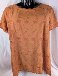 Curations Size XL Womens Tunic Top Boho Hippie Floral Embroidered India - Picture 1 of 10