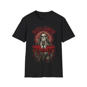 Santa Muerte T Shirt - Mystical Cult Female Saint of Death Mens Womens Tee - Picture 1 of 13