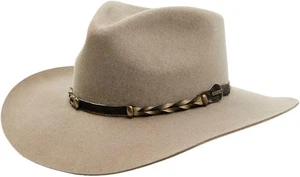 Stetson 4x Drifter Stone Buffalo Felt Pinched Front Cowboy Western Hat - 7 3/8 - Picture 1 of 2