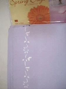 EASTER: SPRING PASTEL PURPLE CLOTH TABLECLOTH with Floral Cutouts 60" ROUND NEW - Picture 1 of 11