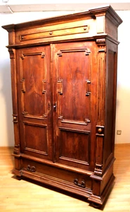 Wäscheschrank Kleiderschrank Schlafzimmer Antik in Esche ca. 19 Jh. - Bild 1 von 13