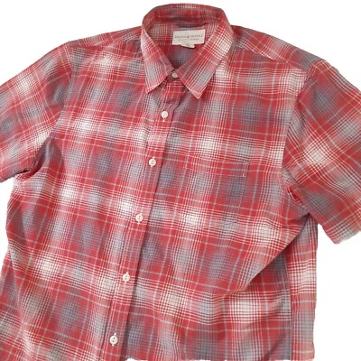 Camisa Denim & Supply Ralph Lauren Para Hombre Grande Roja A Cuadros Manga Corta Algodón Foto 1 de 4