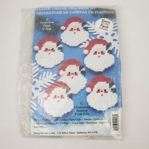Design Works Easy To Do Santa Face Plastic Canvas Ornament 3" Kit Makes 6 NEW - Picture 1 of 8