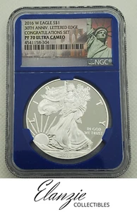 2016-W Proof American Silver Eagle 30th Anniversary Congratulations Set NGC PF70 - Picture 1 of 5