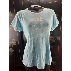 Womens XL Vintage Maternity Tshirt Bebe Baby Lineage Blue Adjustable Tie Backs D - Picture 1 of 5