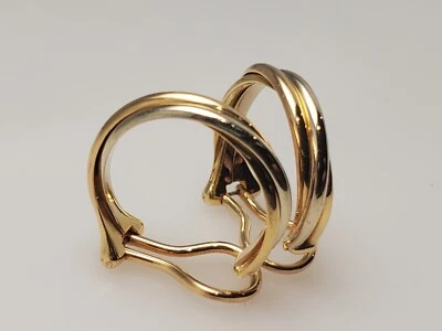 Cartier 18k Tri Color Gold Trinity Hoop Clip-On Earrings - Image 1 of 4