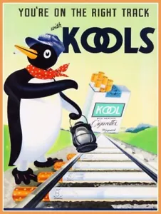 Kool Cigarettes - Railroad Penguin Theme NEW METAL SIGN: 9x12" Ships Free - Picture 1 of 1
