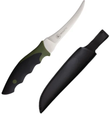 Cuchillo fijo Brusletto Sprettern 4,5" hoja de acero inoxidable mango termoflex Foto 1 de 4