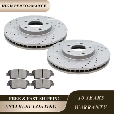 Front Rotors + Ceramic Brake Pads for 2011 - 2014 2015 Kia Optima Hyundai Sonata — 第 1/4 张图片