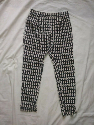 Pantalones de cachemira Topshop para mujer negros rojos talla 8 ¡100 % poliéster cintura elástica! Foto 1 de 4