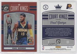 2016-17 Panini Donruss Optic Court Kings Red Prizm /99 Paul George #10