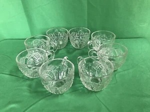 8 tazas de vidrio para servir para ponche taza transparente vintage 3" d x 2,5" h ¡Como nueva! - Imagen 1 de 13