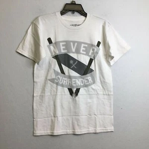 Us Versus Them Mens Small T-Shirt White Never Surrender Tee Short Sleeve Crew - Picture 1 of 6