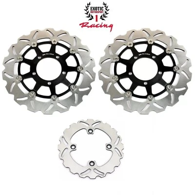 Front Rear Brake Disc Rotors Kawasaki ZX6R ZX10R Z1000R Versys 650 Wave Rotors - Image 1 of 4