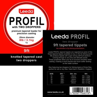 Leeda Profil Casts - 2 Droppers - Tapered Leader