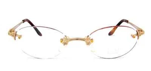 Gafas europeas ovaladas sin montura vintage Club LA 111-112 marcos Rx años 90 Italia nuevo de lote antiguo - Imagen 1 de 8