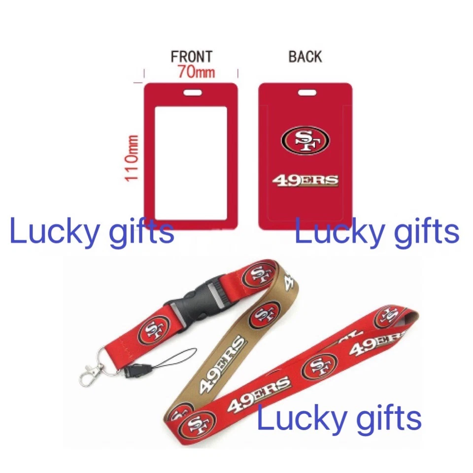 NFL FOOTBALL TEAM Lanyard Keychain San Francisco 49ers ID Holder US STOCK - Image 1 of 1