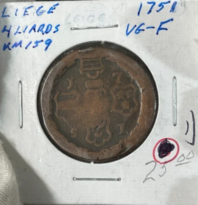 1751 Belgium Liege 4 Liards Coin High Value - Image 1 of 4