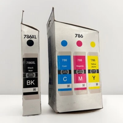 Genuine Epson 4PK 786XL Black & 786 Color Cyan Magenta Yellow 6-18 4xCARTRIDGES - Image 1 of 4
