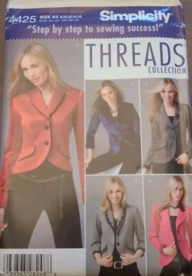 Simplicity 4425 Ms' Lined Jacket In 2 Lengths W/ Collar  Variations. Szs. 8-16 - Image 1 of 4