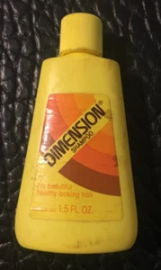 VINTAGE Dimension Shampoo Hair 1.5 oz. Yellow Bottle Trial size Empty - Picture 1 of 2