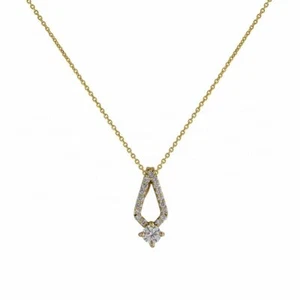 VS/F-G Diamond 14K Gold Minimal Pendant Necklace- The Jewelz - Picture 1 of 8