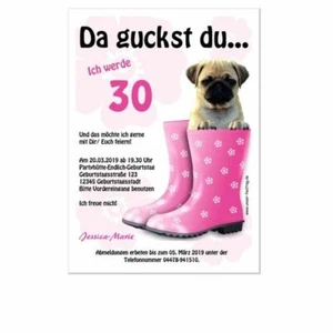 Einladungskarten Geburtstag 30. 40. 50. 60. Originell lustig Text änderbar TOP - Bild 1 von 1