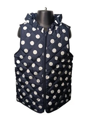 Chaleco acolchado Crown & Ivy azul y blanco a lunares niñas talla pequeña Foto 1 de 4