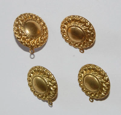 ВИНТАЖНЫЙ 2 ПАРЫ НЕОБРАБОТАННОЙ ЛАТУНИ ШТАМПОВКИ ДИСК СЕРЬГИ СТОЛБЫ ПОДВЕСКА ПОРУЧНИ 17 мм - Изображение 1 из 2