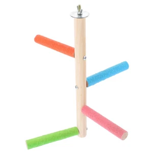 Wood Bird Perch Stand Parakeet Perch Stand Bird Cage Wooden Standing Perch New - Picture 1 of 12