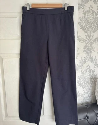 Cos Navy Blue Cigarette Straight Leg Trousers Cotton Blend Euro 36 UK8 Pockets - Image 1 of 4