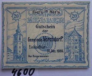 RARE  AUSTRIA  - GEMEINDE VORCHDORF, OO - 20 Heller  - AU/UNC - JPR  1119a - Picture 1 of 2