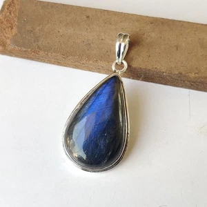Real Labradorite Pendant 925 Sterling Silver Gift For Her Boho Pendant PG8614 - Picture 1 of 3
